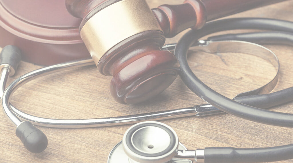 a stethoscope and gavel