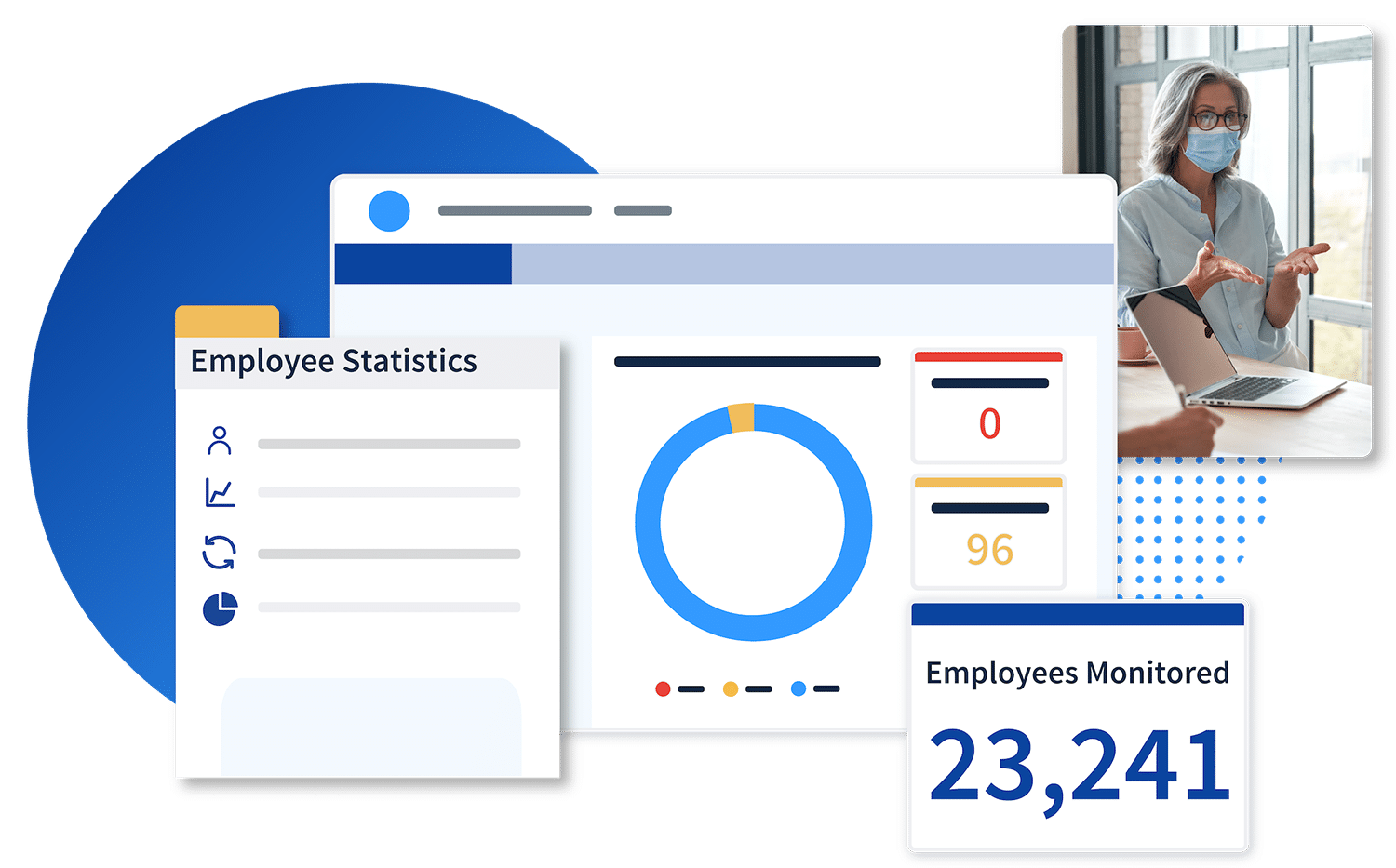 Illustration of an employee monitoring dashboard