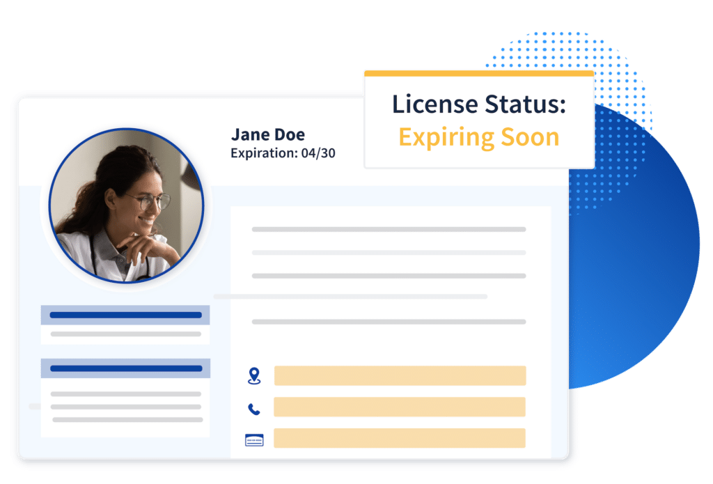 Illustration of a single license that is expiring
