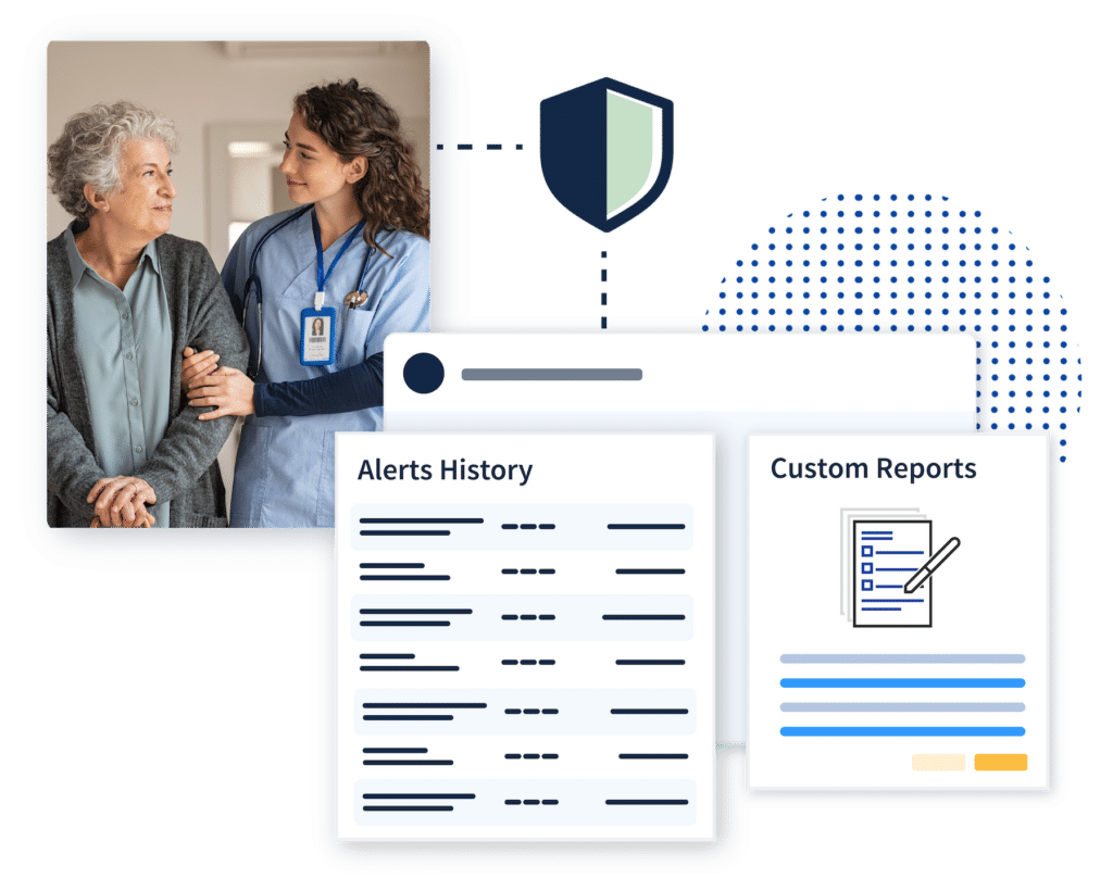 Healthcare provider shown as compliant through custom reporting and alert history