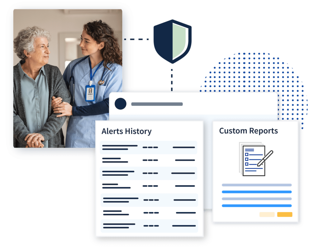Healthcare provider shown as compliant through custom reporting and alert history