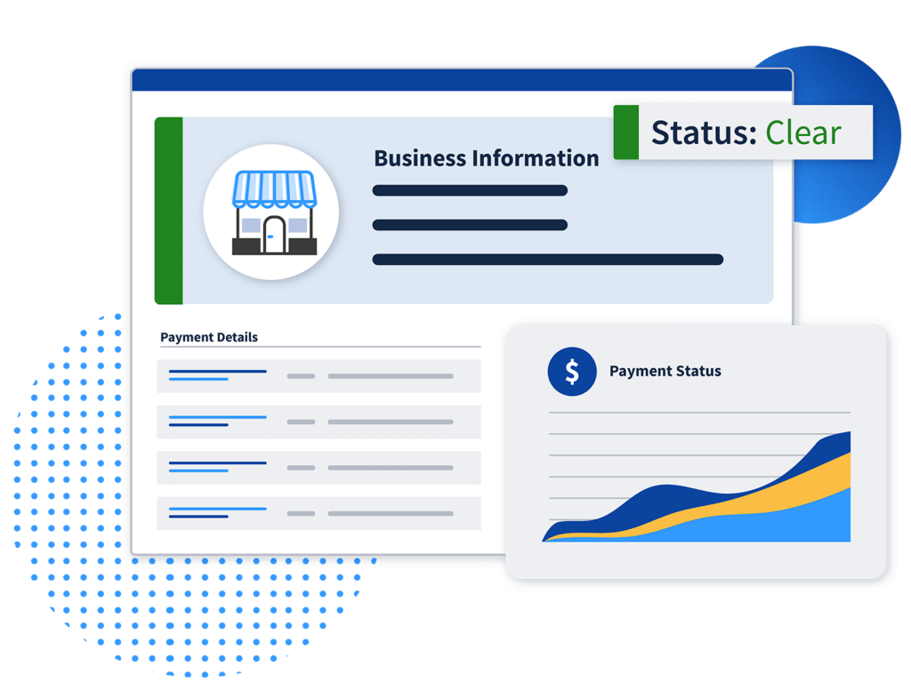 Illustration of a single business and its status